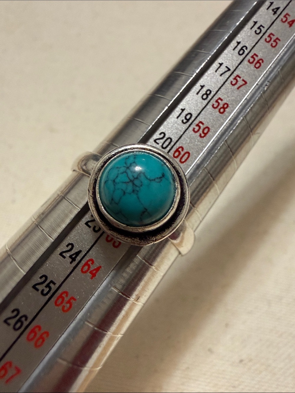 Handmade Sterling Silver 925 Turquoise Stone Ring size 9.75